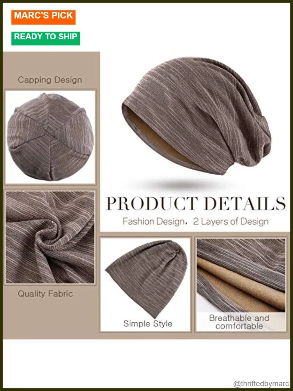Slouchy Beanie Hat Sleeping Cap Knit Baggy Skull Cap Head Wrap